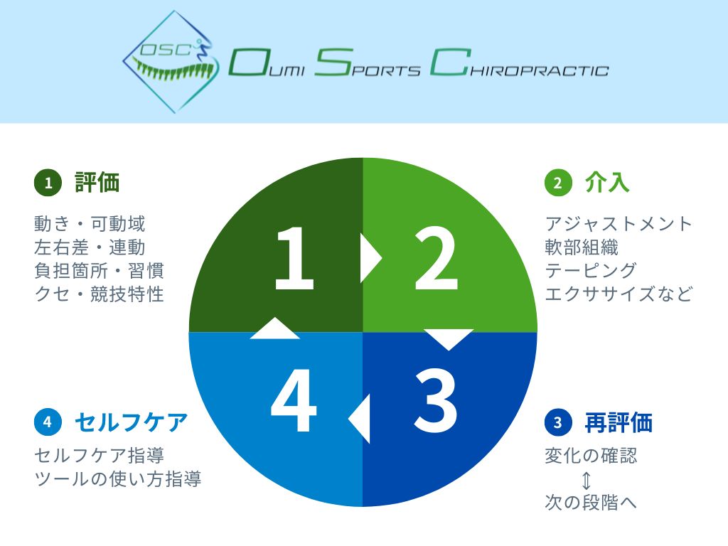 スポーツカイロプラクティックのサイクル|OUMIカイロプラクティック立川